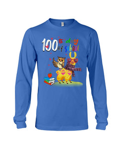 100Th Day Of School Funny Llama  And Owl Gifts For Students Unisex Long Sleeve