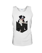 Load image into Gallery viewer, Border Collie In Pocket Personalized Name Gifts For Dog Lovers Unisex Tank Top
