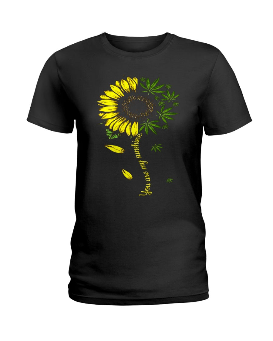 Cannabis Sunshine Abstract Image Custom Design Ladies Tee