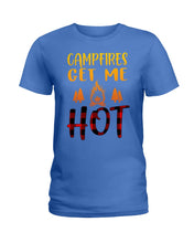 Load image into Gallery viewer, Campfires Get Me Hot Gifts For Camping Lovers Ladies Tee

