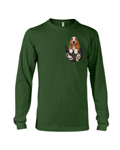 Load image into Gallery viewer, Basset Hound In Middle Pocket For Dog Lovers Unisex Long Sleeve
