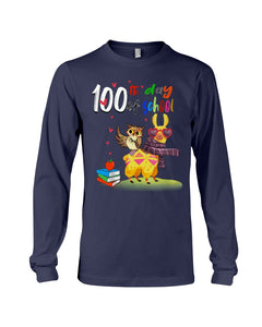 100Th Day Of School Funny Llama  And Owl Gifts For Students Unisex Long Sleeve