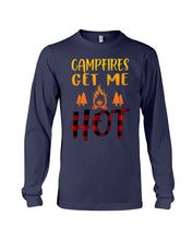 Load image into Gallery viewer, Campfires Get Me Hot Gifts For Camping Lovers Unisex Long Sleeve
