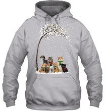 Load image into Gallery viewer, Cats Winter Tree Snowy Gifts Idea Hoodie
