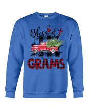 Load image into Gallery viewer, Blessed Grams Red Plaid Driving Car Custom Design Gifts Sweatshirt
