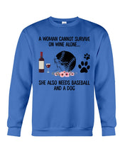 Load image into Gallery viewer, A Woman Cannot Survive On Wine Alone Gifts Sweatshirt
