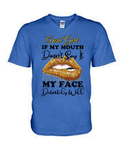 Load image into Gallery viewer, April Girl If My Mouth Doesn&#39;t Say It My Face Definitely Will Custom Design Guys V-Neck
