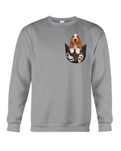 Load image into Gallery viewer, Basset Hound In Middle Pocket For Dog Lovers Sweatshirt
