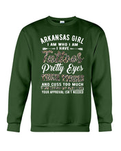 Load image into Gallery viewer, Arkansas Girl Have Tattoos Pretty Eyes Gifts For Arkansas Girls Sweatshirt
