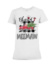 Load image into Gallery viewer, Blessed Meemaw Black And White Plaid Driving Car Custom Design Gifts Ladies Tee
