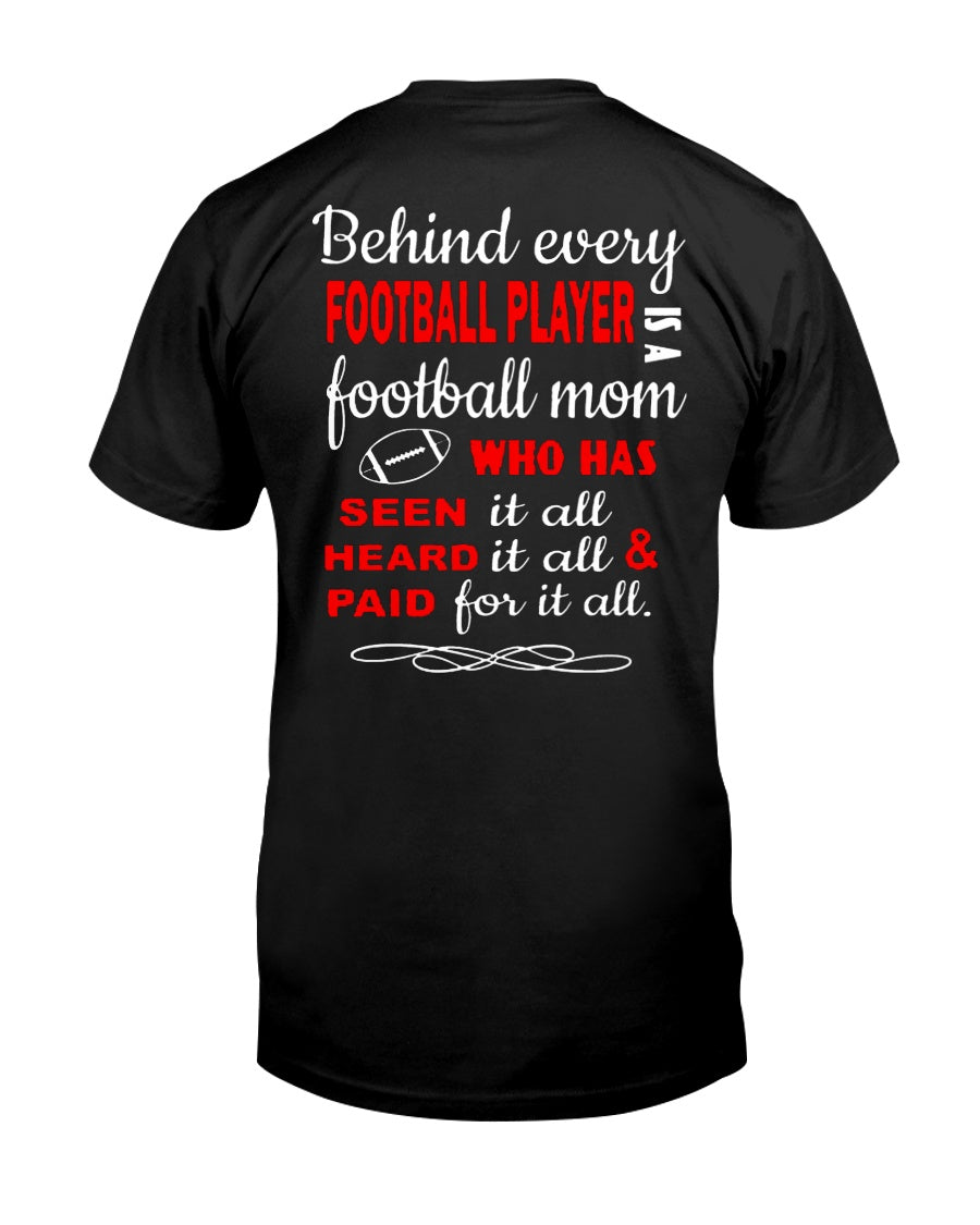 Behind Every   Football Player  Is A Great Football Mom Trending For Family Guys Tee