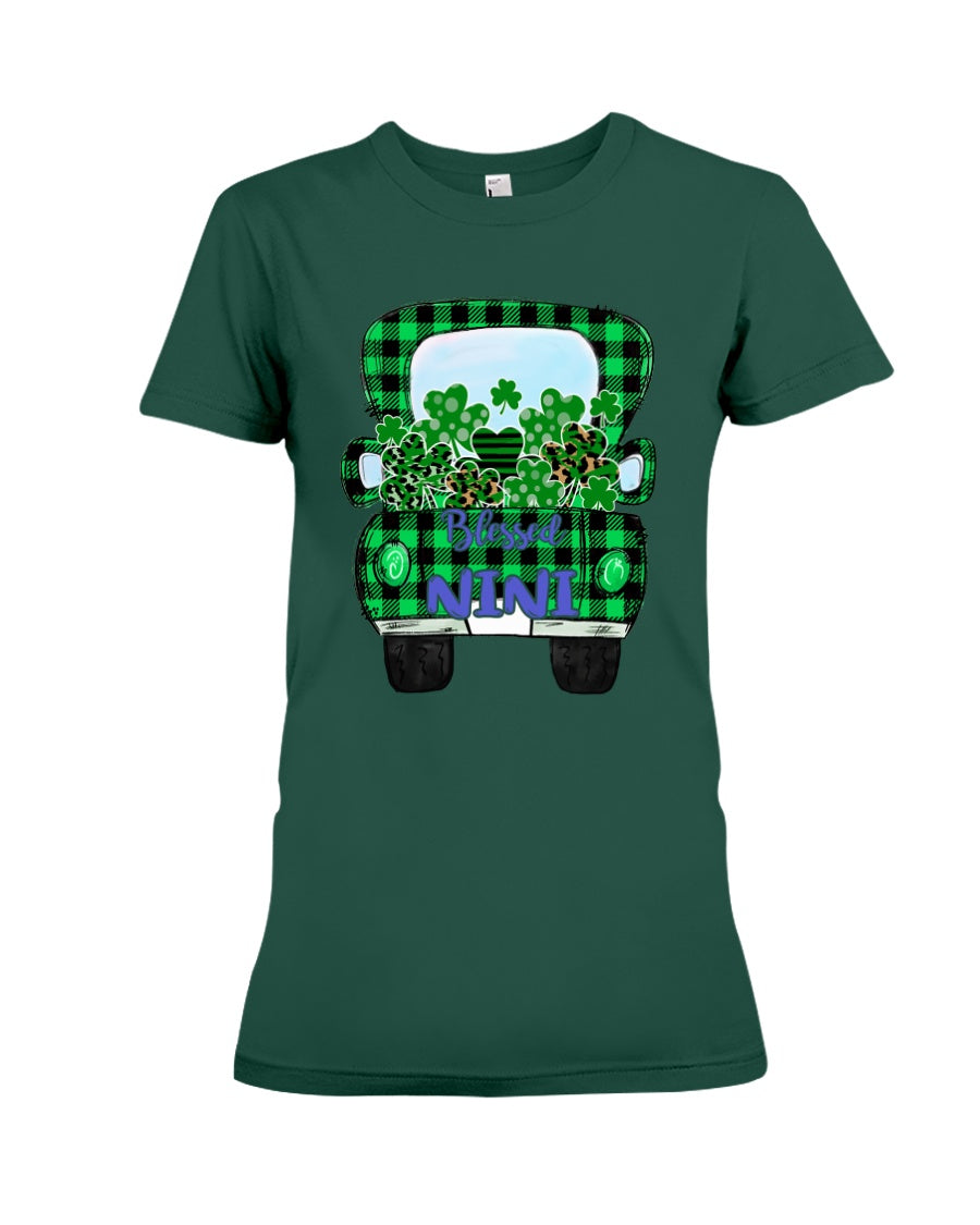 Blessed Nini Patrick's Day Custom Design Personalized Name Gifts Ladies Tee