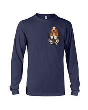 Load image into Gallery viewer, Basset Hound In Middle Pocket For Dog Lovers Unisex Long Sleeve
