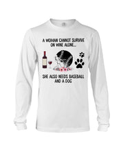Load image into Gallery viewer, A Woman Cannot Survive On Wine Alone Gifts Unisex Long Sleeve
