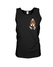 Load image into Gallery viewer, Basset Hound In Middle Pocket For Dog Lovers Unisex Tank Top

