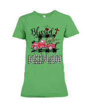 Load image into Gallery viewer, Blessed Meemaw Black And White Plaid Driving Car Custom Design Gifts Ladies Tee
