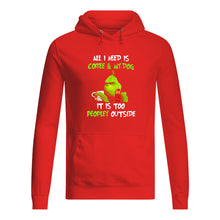 Load image into Gallery viewer, All I Need Is Coffee And My Dogs It Is Too Peopley Outside Hoodie
