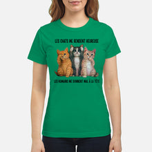 Load image into Gallery viewer, Cat Make Me Happy Gift For Cat Lovers Ladies Tee
