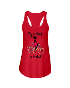 A Beautiful Girl -My Weekend Is Booked Custom Design Ladies Flowy Tank