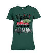 Load image into Gallery viewer, Blessed Meemaw Black And White Plaid Driving Car Custom Design Gifts Ladies Tee
