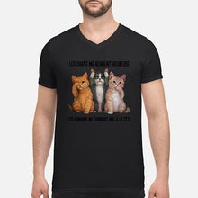 Load image into Gallery viewer, Cat Make Me Happy Gift For Cat Lovers Guys V-Neck
