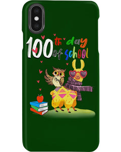 100Th Day Of School Funny Llama  And Owl Gifts For Students Phone case