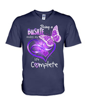 Load image into Gallery viewer, Being A   Bushie  Makes My Life Complete Personalized Name Gifts Guys V-Neck

