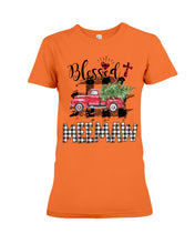 Load image into Gallery viewer, Blessed Meemaw Black And White Plaid Driving Car Custom Design Gifts Ladies Tee
