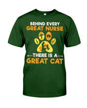 Load image into Gallery viewer, Behind Every Great Nurse There Is A Great Cat Custom Design Guys Tee

