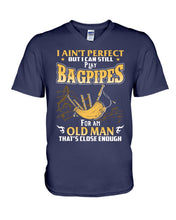 Load image into Gallery viewer, Bagpipes - Old Man Perfect Funny Gift For Birthday Guys V-Neck
