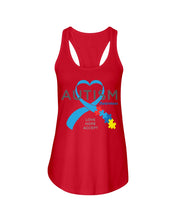 Load image into Gallery viewer, Autism Love Hope Accept Custom Design - World Autism Awareness Day Gift Ladies Flowy Tank
