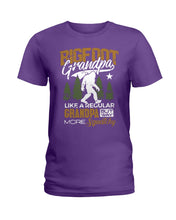 Load image into Gallery viewer, Bigfoot Grandma - Like A Regular Grandpa But Way More Squatchy Custom Design Ladies Tee
