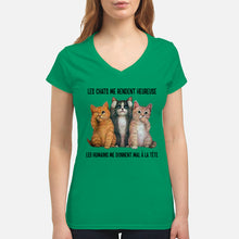 Load image into Gallery viewer, Cat Make Me Happy Gift For Cat Lovers Ladies V-Neck
