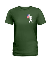 Load image into Gallery viewer, Bigfoot Flag Usa Two-Sided Custom Design Gift For Friends Ladies Tee
