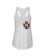 Load image into Gallery viewer, Basset Hound In Middle Pocket For Dog Lovers Ladies Flowy Tank
