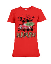 Load image into Gallery viewer, Blessed Mamaw Leopard Pattern Driving Car Custom Design Gifts Ladies Tee
