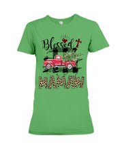 Load image into Gallery viewer, Blessed Mamaw Leopard Pattern Driving Car Custom Design Gifts Ladies Tee
