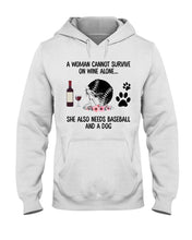 Load image into Gallery viewer, A Woman Cannot Survive On Wine Alone Gifts Hoodie
