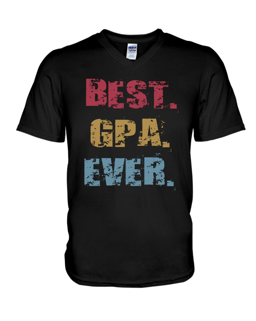 Best Gpa Ever Colorful Abstract Words Personalized Name Gifts Guys V-Neck