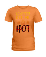 Load image into Gallery viewer, Campfires Get Me Hot Gifts For Camping Lovers Ladies Tee
