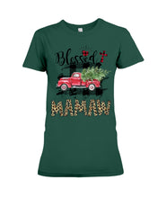 Load image into Gallery viewer, Blessed Mamaw Leopard Pattern Driving Car Custom Design Gifts Ladies Tee
