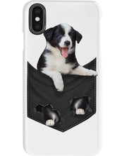 Load image into Gallery viewer, Border Collie In Pocket Personalized Name Gifts For Dog Lovers Phone case
