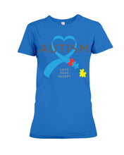 Load image into Gallery viewer, Autism Love Hope Accept Custom Design - World Autism Awareness Day Gift Ladies Tee
