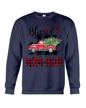 Load image into Gallery viewer, Blessed Mom-Mom Red Plaid Driving Car Custom Design Gifts Sweatshirt
