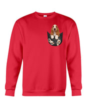 Load image into Gallery viewer, Basset Hound In Middle Pocket For Dog Lovers Sweatshirt
