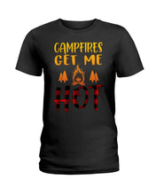 Load image into Gallery viewer, Campfires Get Me Hot Gifts For Camping Lovers Ladies Tee
