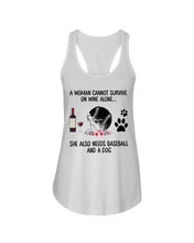 Load image into Gallery viewer, A Woman Cannot Survive On Wine Alone Gifts Ladies Flowy Tank
