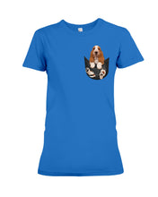 Load image into Gallery viewer, Basset Hound In Middle Pocket For Dog Lovers Ladies Tee
