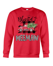 Load image into Gallery viewer, Blessed Meemaw Black And White Plaid Driving Car Custom Design Gifts Sweatshirt
