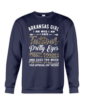 Load image into Gallery viewer, Arkansas Girl Have Tattoos Pretty Eyes Gifts For Arkansas Girls Sweatshirt
